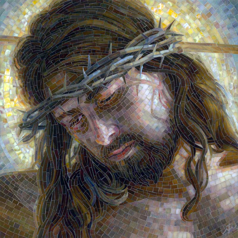 A mosaic art on the Crown of Thorns